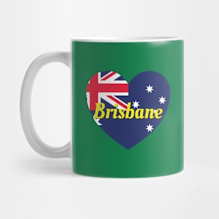 Brisbane Australia Australian Flag Heart Mug